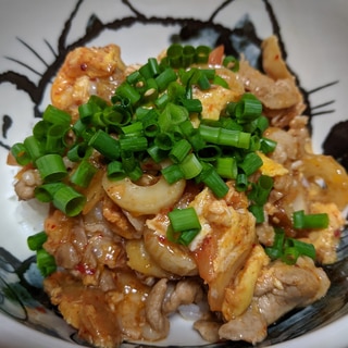 豚ちくわキムチ丼